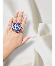 Anillo de Talavera en forma de flor