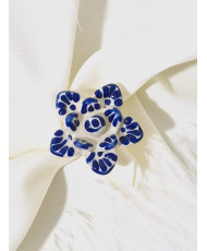 Anillo de Talavera en forma de flor