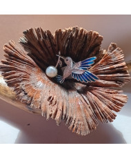 prendedor, joyería,regalo, obsequio, artesanal, unico, original, hecho a mano, colibrí, plata