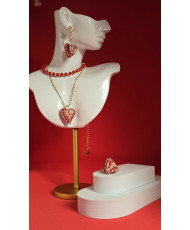 Aretes formales de talavera rojos