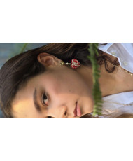 Aretes formales de talavera rojos