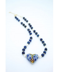 Collar perla cultivada corazón 