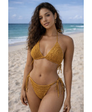 Bikini halter dorado