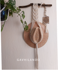 Porta sombrero de macramé