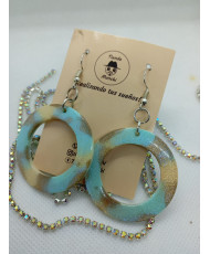 Arete Arillo marmolado resina 