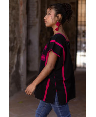 huipil cuadros cancuc negro 