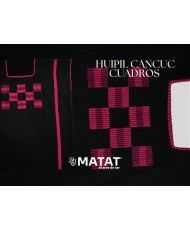 huipil cuadros cancuc negro 