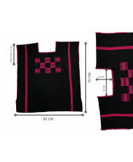 huipil cuadros cancuc negro 