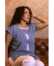 blusón rayado poconichim azul 