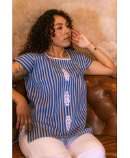 blusón rayado poconichim azul 