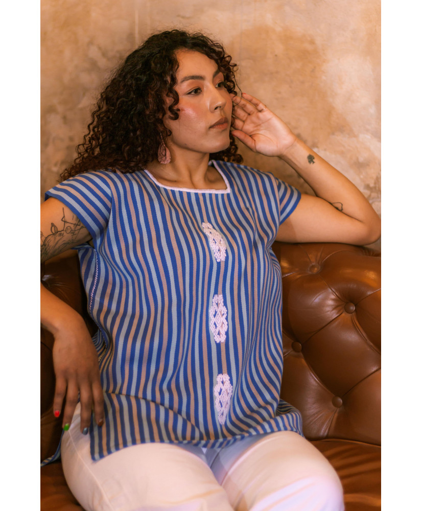 blusón rayado poconichim azul 