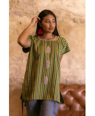 blusón rayado poconichim verde