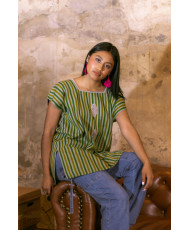 blusón rayado poconichim verde