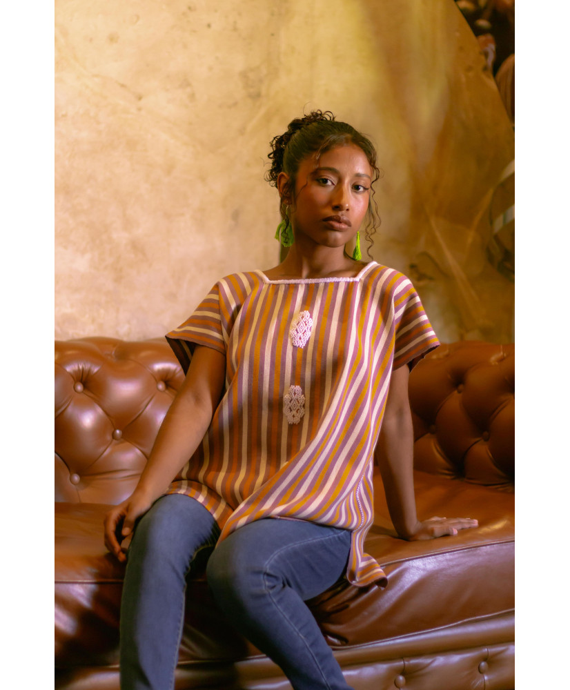 blusón rayado poconichim ciruela