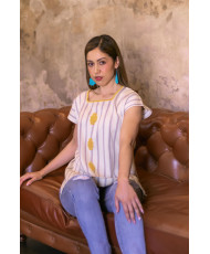 blusón rayado poconichim gris