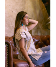 blusón rayado poconichim gris