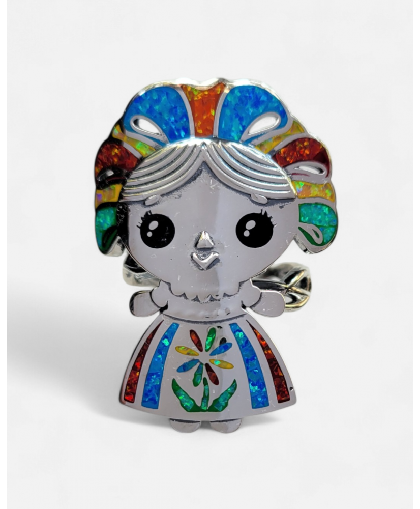 Anillo LeLe Ajustable Plata con Opalos