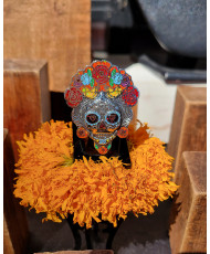 Anillo Catrina Bruja Plata con Opalos