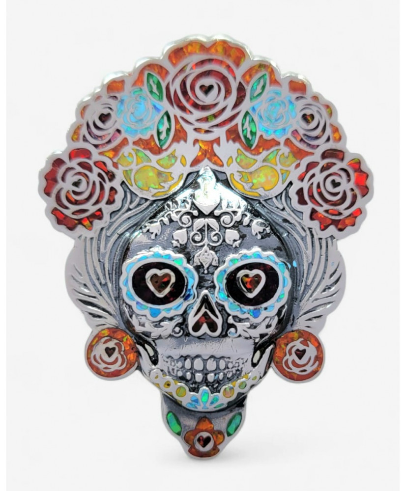 Anillo Catrina Bruja Plata con Opalos