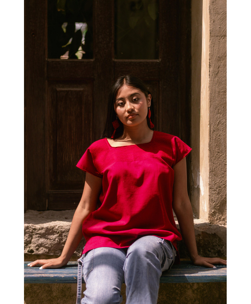 Blusa de cajón pepenado alta bugambilia