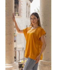 Blusa de cajón pepenado alta mango