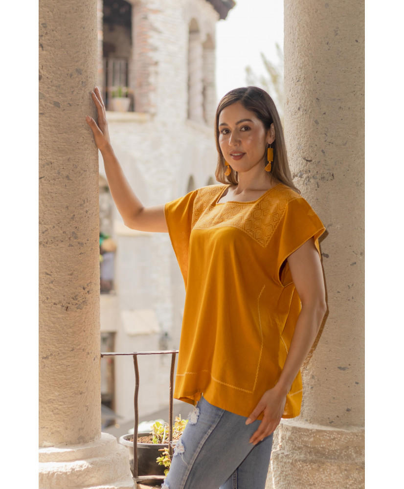 Blusa de cajón pepenado alta mango