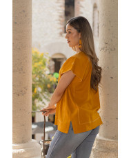 Blusa de cajón pepenado alta mango