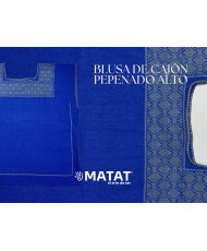 Blusa de cajón pepenado alta Azul