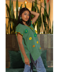 Blusa Lino VAX (verde-amarillos)