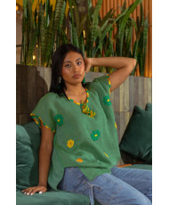 Blusa Lino VAX (verde-amarillos)