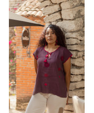 Blusa Lino VAX (bugambilia)