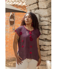 Blusa Lino VAX (bugambilia)
