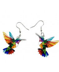 Aretes de colibrí vitral 
