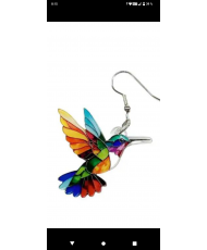 Aretes de colibrí vitral 