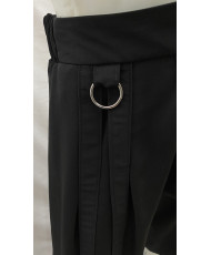 Falda/pantalón negro lino bambú 