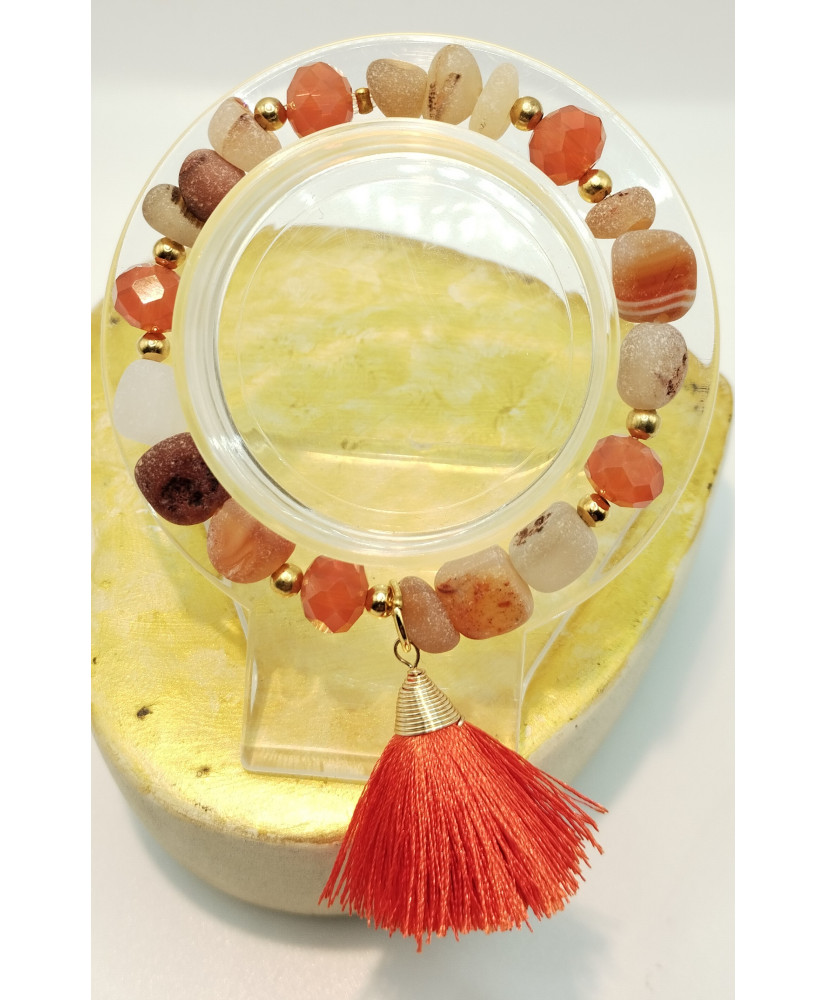 PULSERA AGATA SEMI RUSTICA