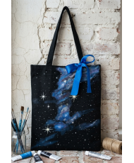 Bolsa Tote bag Galaxia_ Pintada a mano