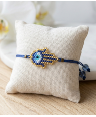 Pulsera Manita de Fátima azul