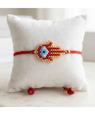 Pulsera Manita de Fátima en color rojo