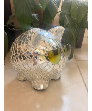 Alcancia en forma de marranito en vitromosaico