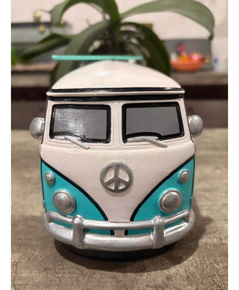 Alcancia en forma de Combi VW Turquesa