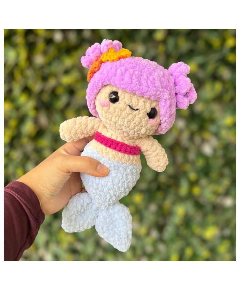 Sirenita a crochet (Coral)