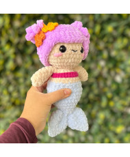 Sirenita a crochet (Coral)