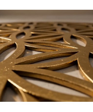 Flor de la vida  mdf con láminas de oro y cristales