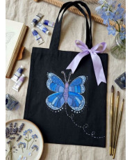Bolsa Tote bag mariposa_pintada a mano 