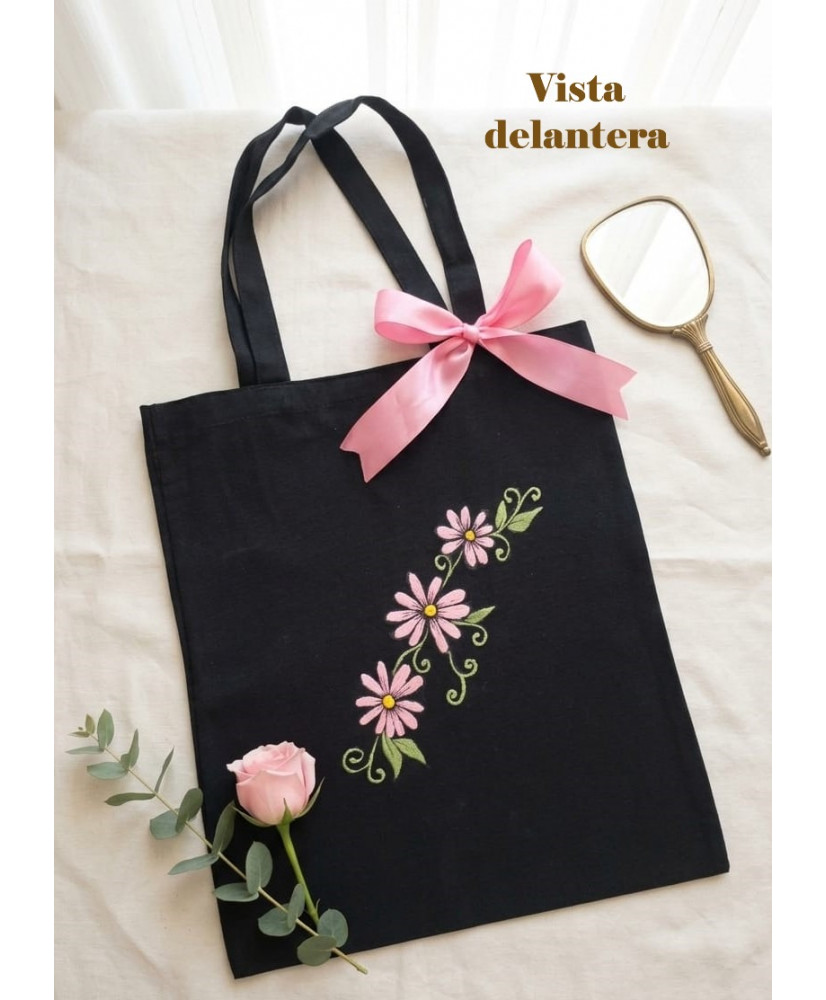 Tote bag_Margaritas_pintada a mano