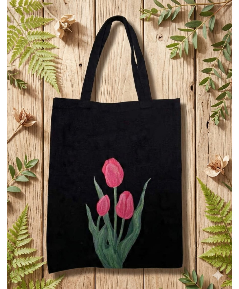 Tote bag_Tulipanes_Pintada a mano