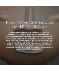 Rostro Ancestral de Barro Ahumado Maceta