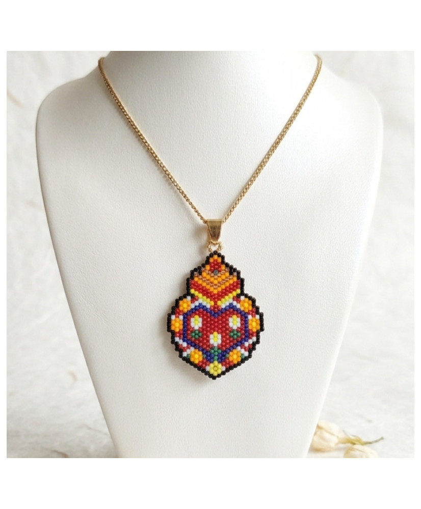 Collar Milagrito Mexicano con flores
