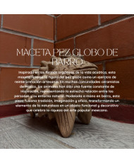 Maceta Pez Globo de Barro